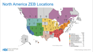 Map of Zero Energy Building locations in North America