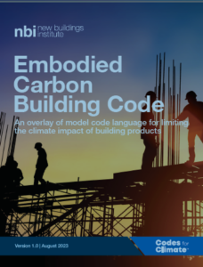 Image of the cover page from the Embodied Carbon Building Code 